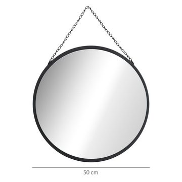 HOMCOM Wandspiegel Runder Spiegel mit dekorativer Aufhängung u. 1 Ablage (Set, 1-St., 1 x Spiegel), mit dekorativer Aufhängung