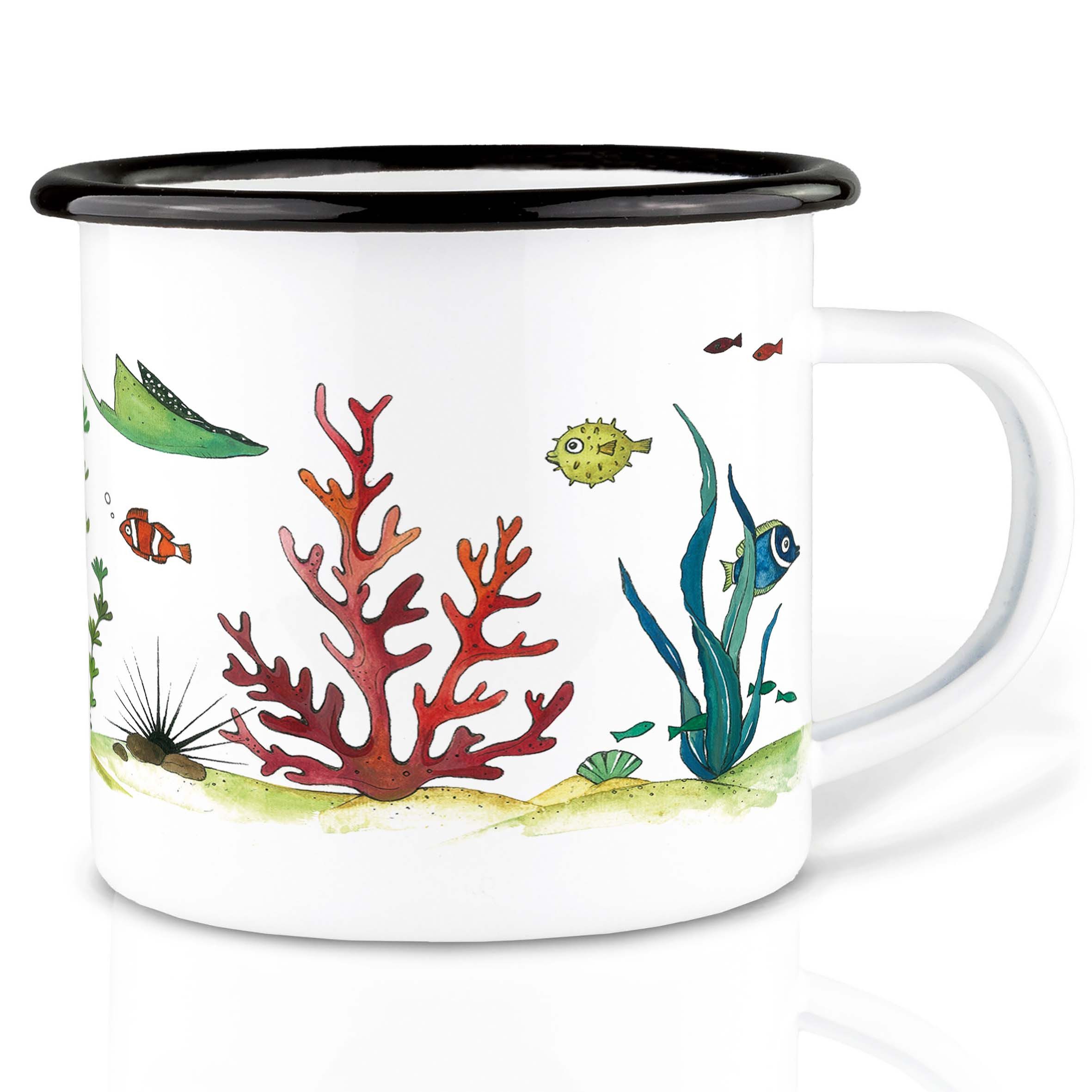 Ligarti Tasse Emaille Tasse – Unterwasserwelt