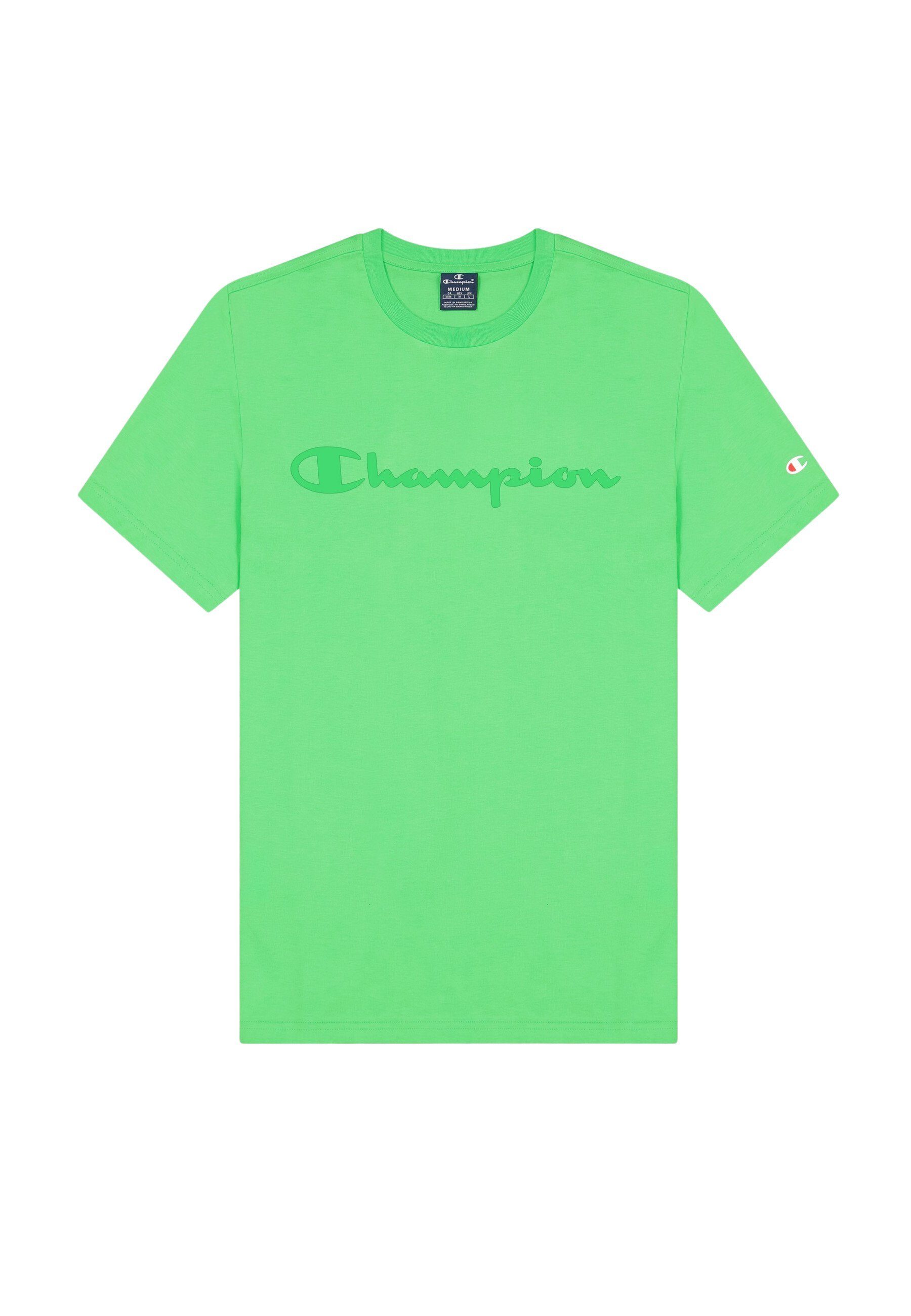 mit aus grün T-Shirt Rundhals-T-Shirt Baumwolle Champion Shirt