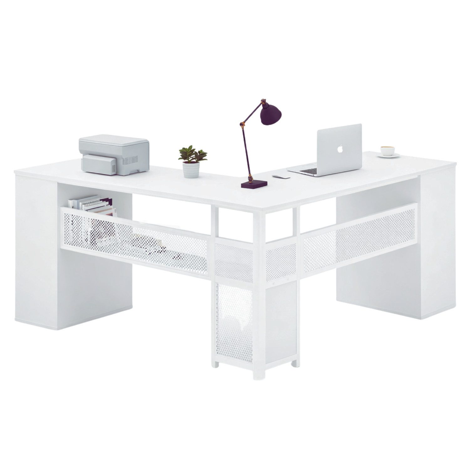mukuhi Schreibtisch SCHREIBTISCH L-Form mit Schubladen Eckschreibtisch Büro 150 cm