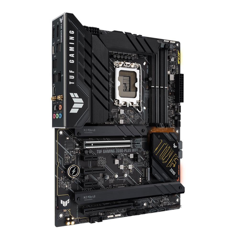 Asus TUF GAMING Z690-PLUS Mainboard Aura Sync RGB-Beleuchtung, (WIFI Gaming Mainboard Sockel, 1-St., RAM 128 GB), HDMI, Intel Z690, LGA 1700, ATX, PCIe 5.0, 4x M.2, Thunderbolt 4