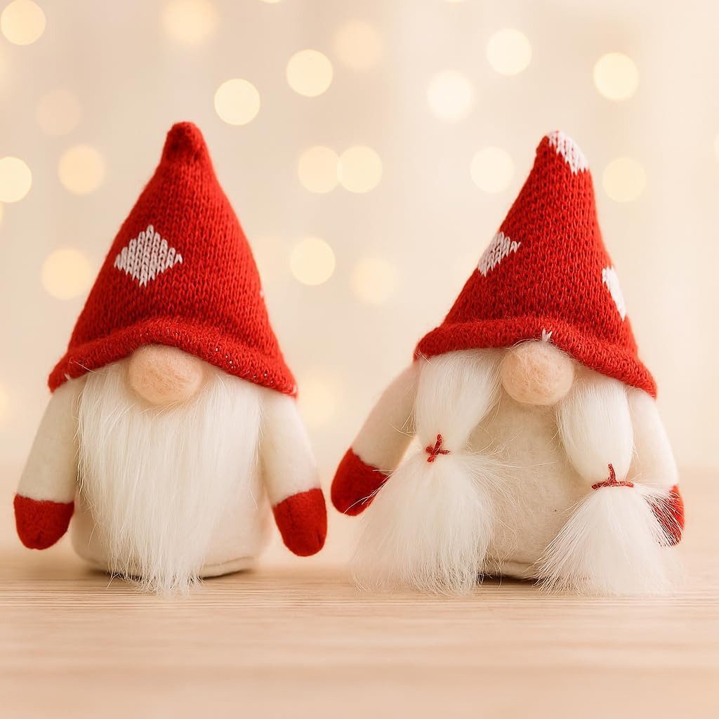 hausleben Wichtel - Deko 9 cm (12 St), Weihnachtswichtel, 2 Sorten, je 6er Set