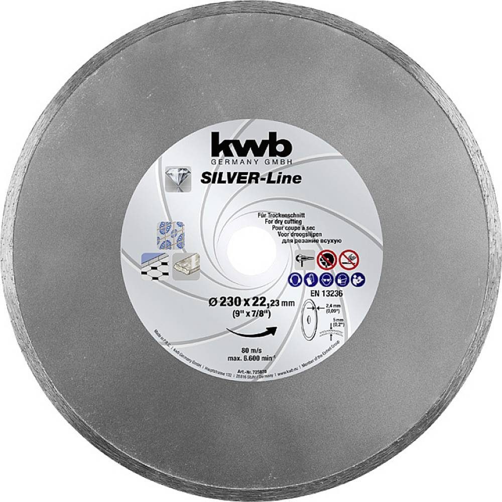 kwb Diamanttrennscheibe SILVER-Line Diamant-Trennscheiben für Fliesen und Keramik 725870