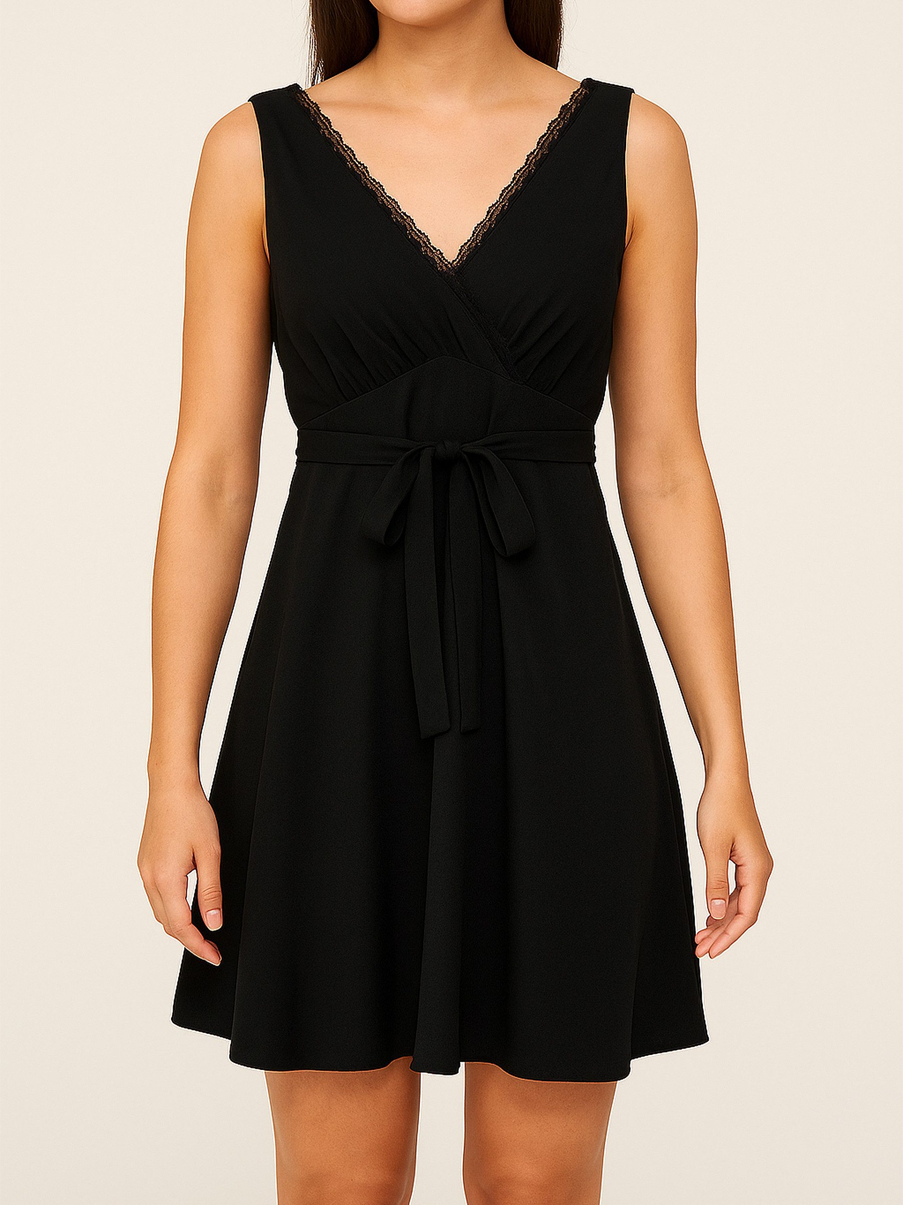 Noisy may Shirtkleid Eleganter Schnitt mit Spitzenbesatz und Bindegürtel (m günstig online kaufen