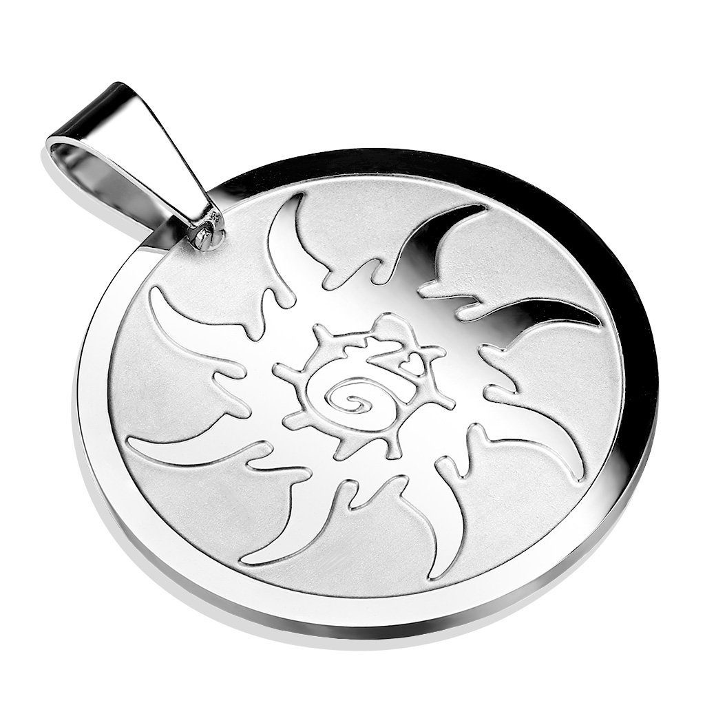 BUNGSA Anhänger Set Anhänger Sonnenrad Silber aus Edelstahl Unisex (1 Paar (2 Stück), 1-tlg), Pendant Halsketten