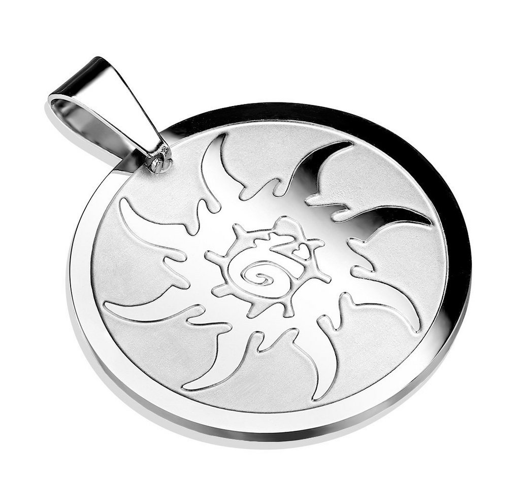 BUNGSA Kettenanhänger Anhänger Sonnenrad Silber aus Edelstahl Unisex (1-tlg), Pendant Halsketten