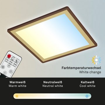 Briloner Leuchten LED Panel 7459-417, LED fest verbaut, Farbwechsler, Kaltweiß, Neutralweiß, Tageslichtweiß, Warmweiß, CCT, RGB, Backlighteffekt, ultraflach, gold, 42 x 42 x 2,8 cm