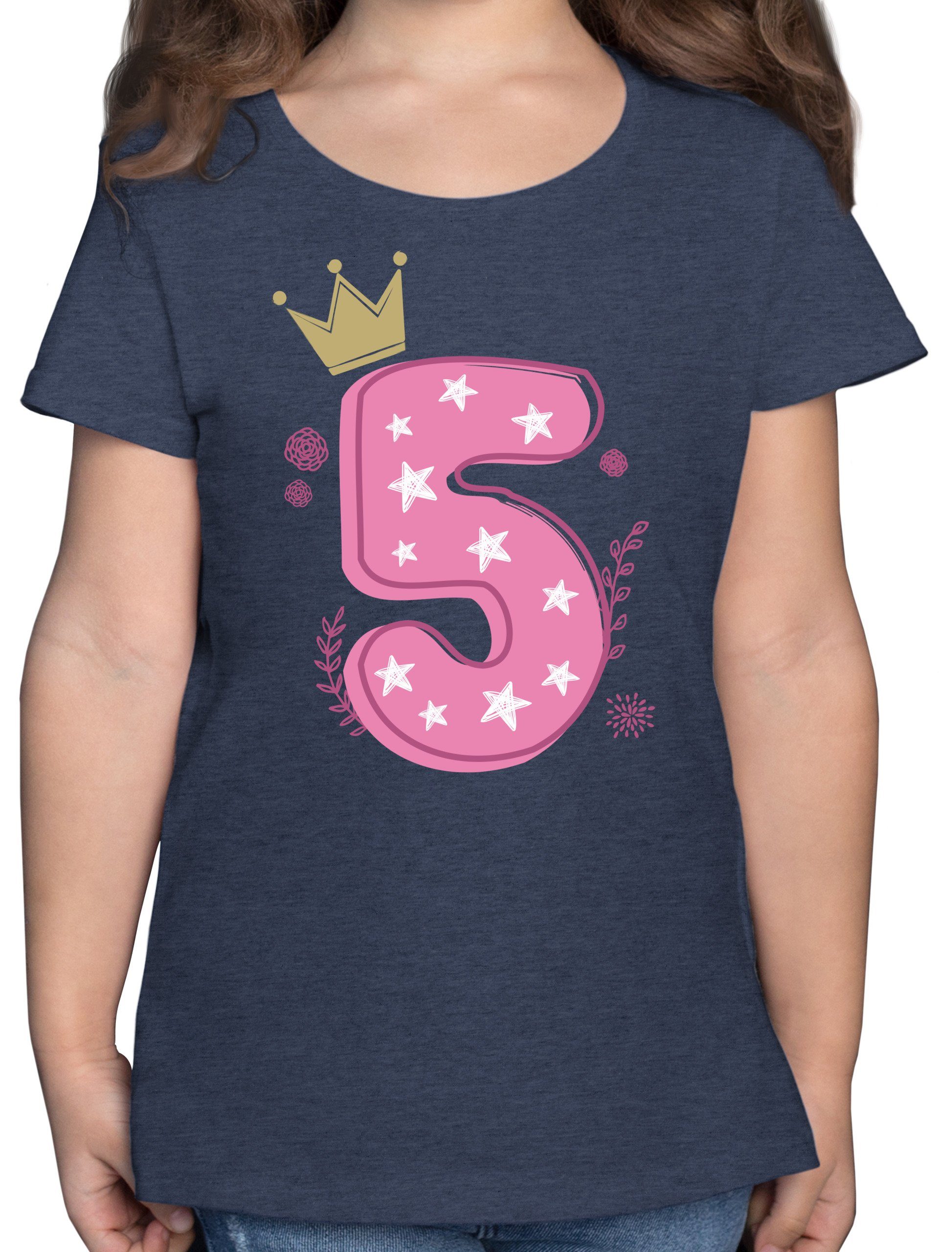 Shirtracer T-Shirt »5. Geburtstag Mädchen Krone Sterne - Mädchen Kinder T-Shirt« online kaufen 