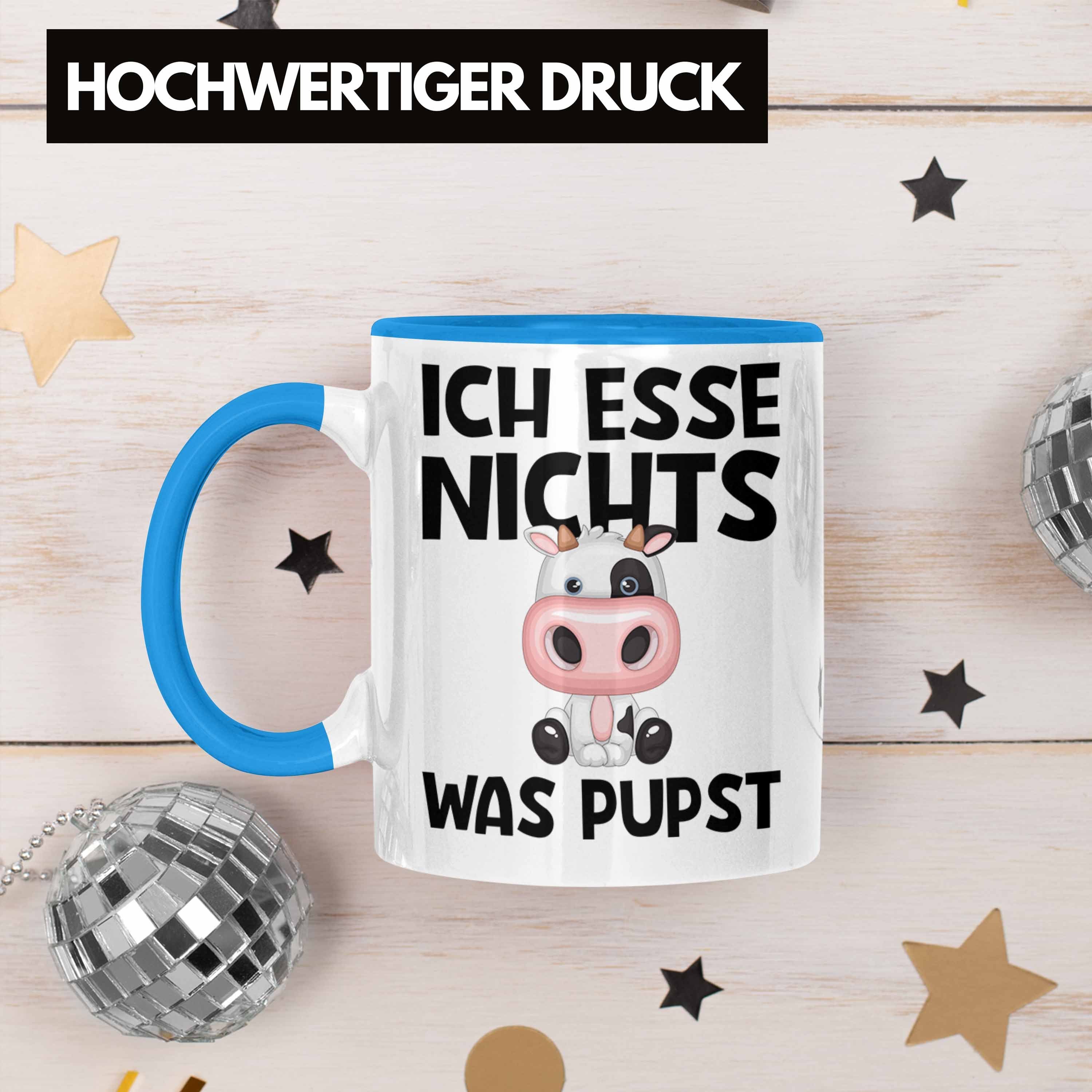 Vegan Blau Tasse Veganer Vegetarier Gesc Was Ich Tasse Nichts Geschenk Esse Pupst Trendation