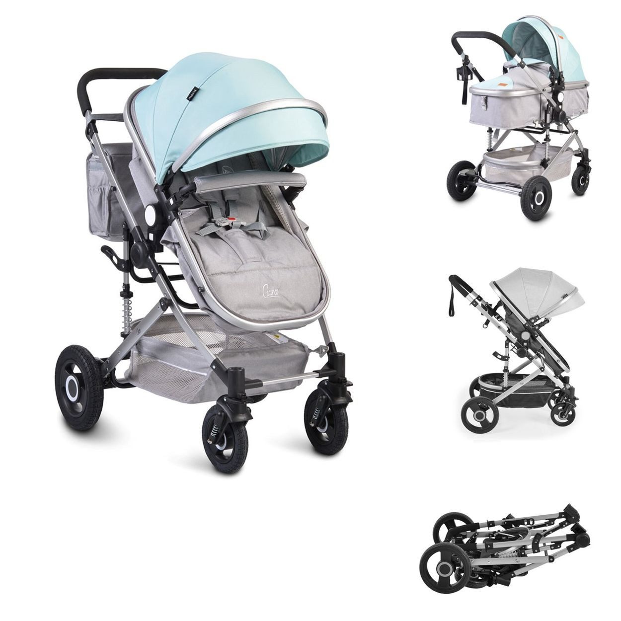 Moni Kombi-Kinderwagen Коляски Ciara, Tragetasche Sportsitz Wickeltasche faltbar Sitz umkehrbar