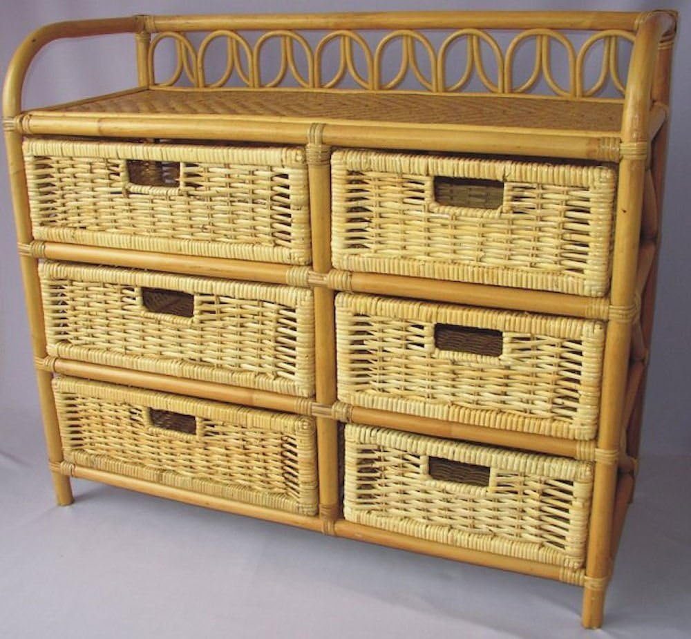 Rattani Regal Rattanregal mit 6 Schüben, günstig online kaufen