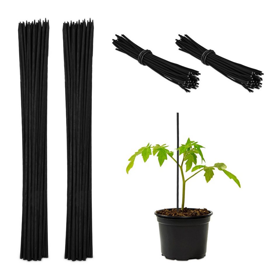Fibrolux Set 10x Glasfaserstäbe - Pflanzstäbe (Ø 8-1500, Weiß) GFK Pflanzenstab Rankhilfe Tomatenstange Blumenhalter Rankstange Pflanzenstütze Blumenstütze