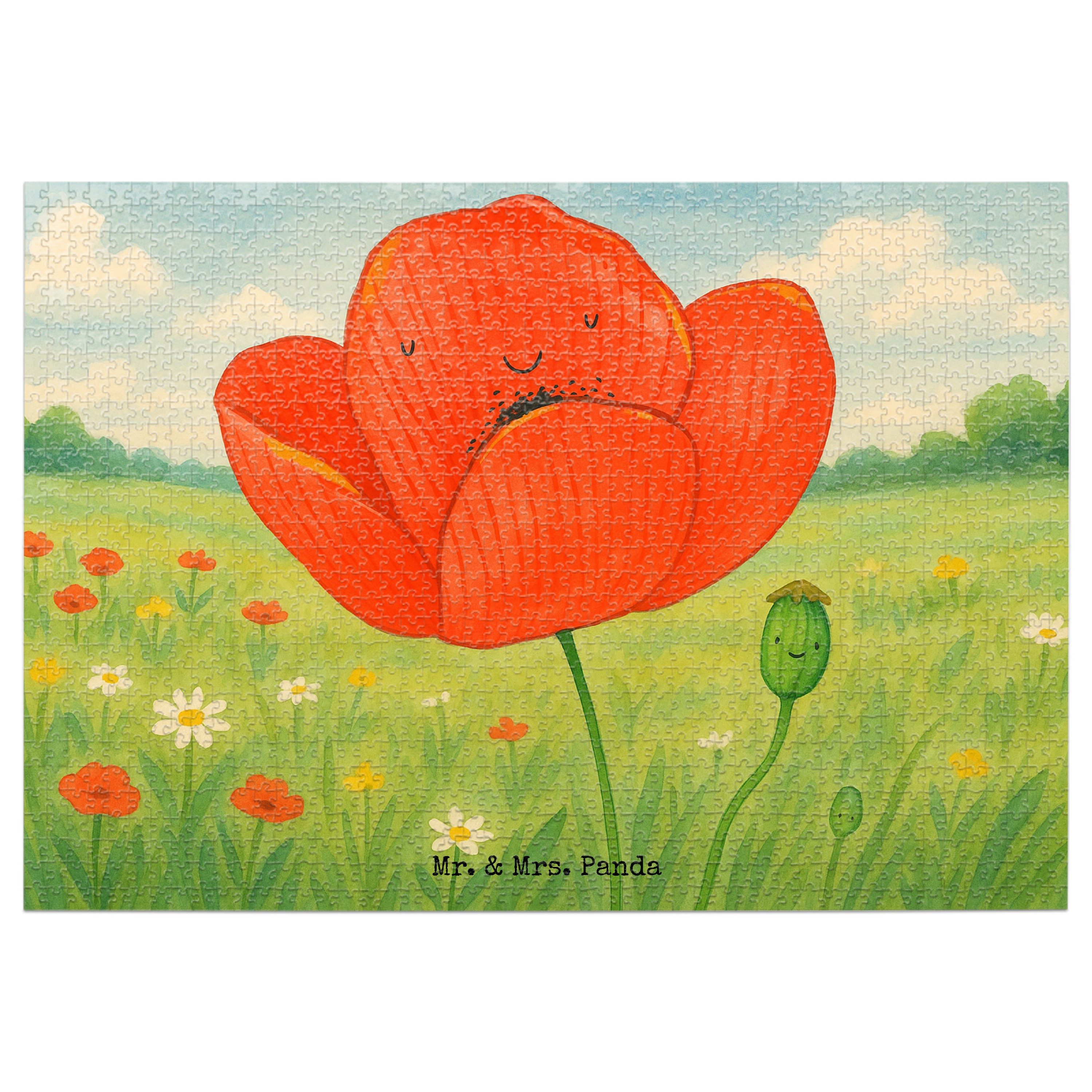 Mr. & Mrs. Panda Puzzle Blume Mohnblume Design, Puzzle 1500 Teile, Weiß, Selbstliebe, 1000 Te, 1500 Puzzleteile, 300 Teile Puzzle Motivation 1500 Teile Puzzle