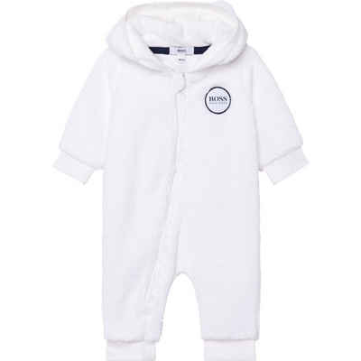 BOSS Strampler BOSS Baby Strampler Bodysuit flauschig und warm weiß mit Logo