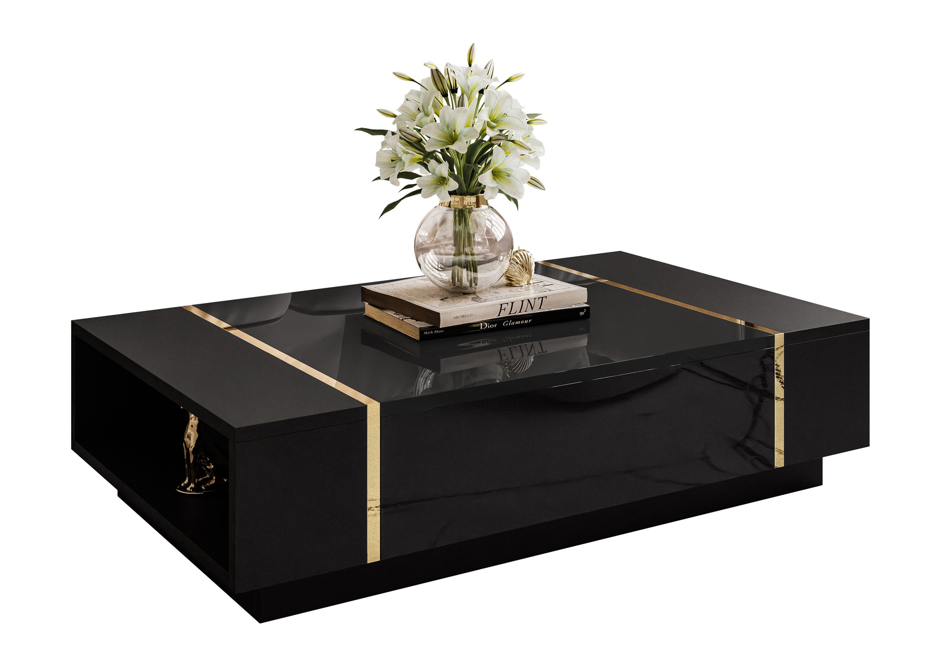 Lookway Couchtisch ONYX Hochglanz, 104x65x36,5