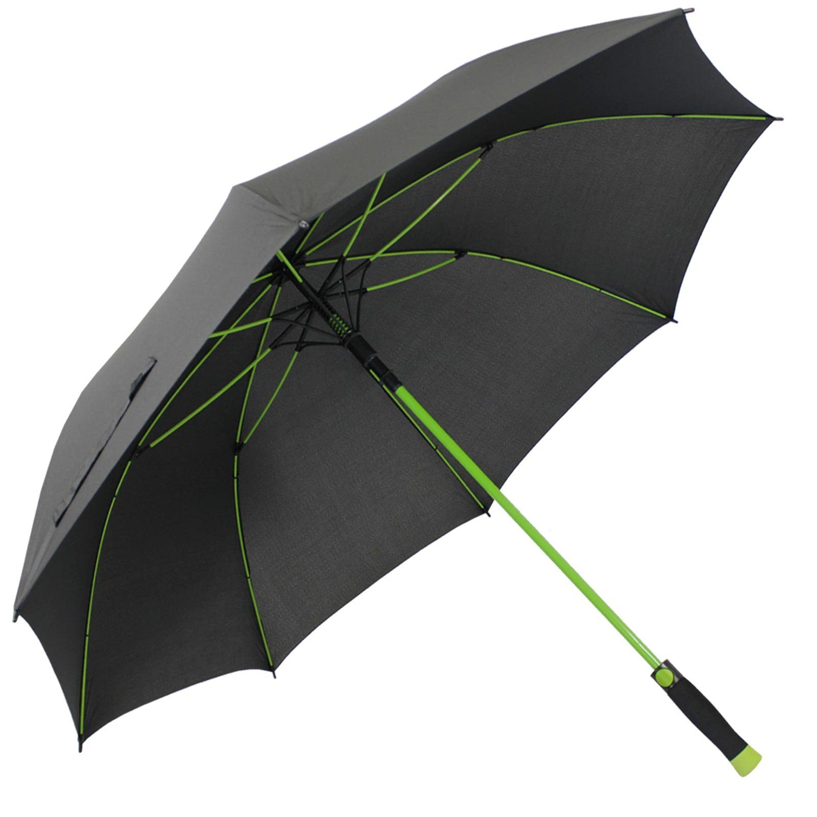 iX-brella Stockregenschirm XXL Golf Fiberglas Automatik mit farbigem Gestell, einzigartig