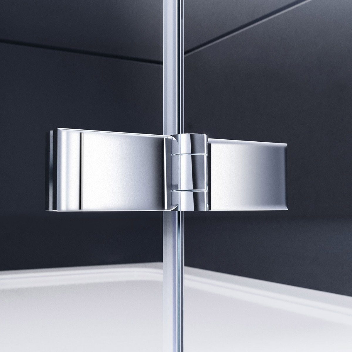 Duschmeister Eckdusche Royalux Neo Eckeinstieg Drehfalttür 80x100 cm mit Nano Clean, BxT: 80x100 cm, Einscheibensicherheitsglas, Hebesenk-Mechanismus