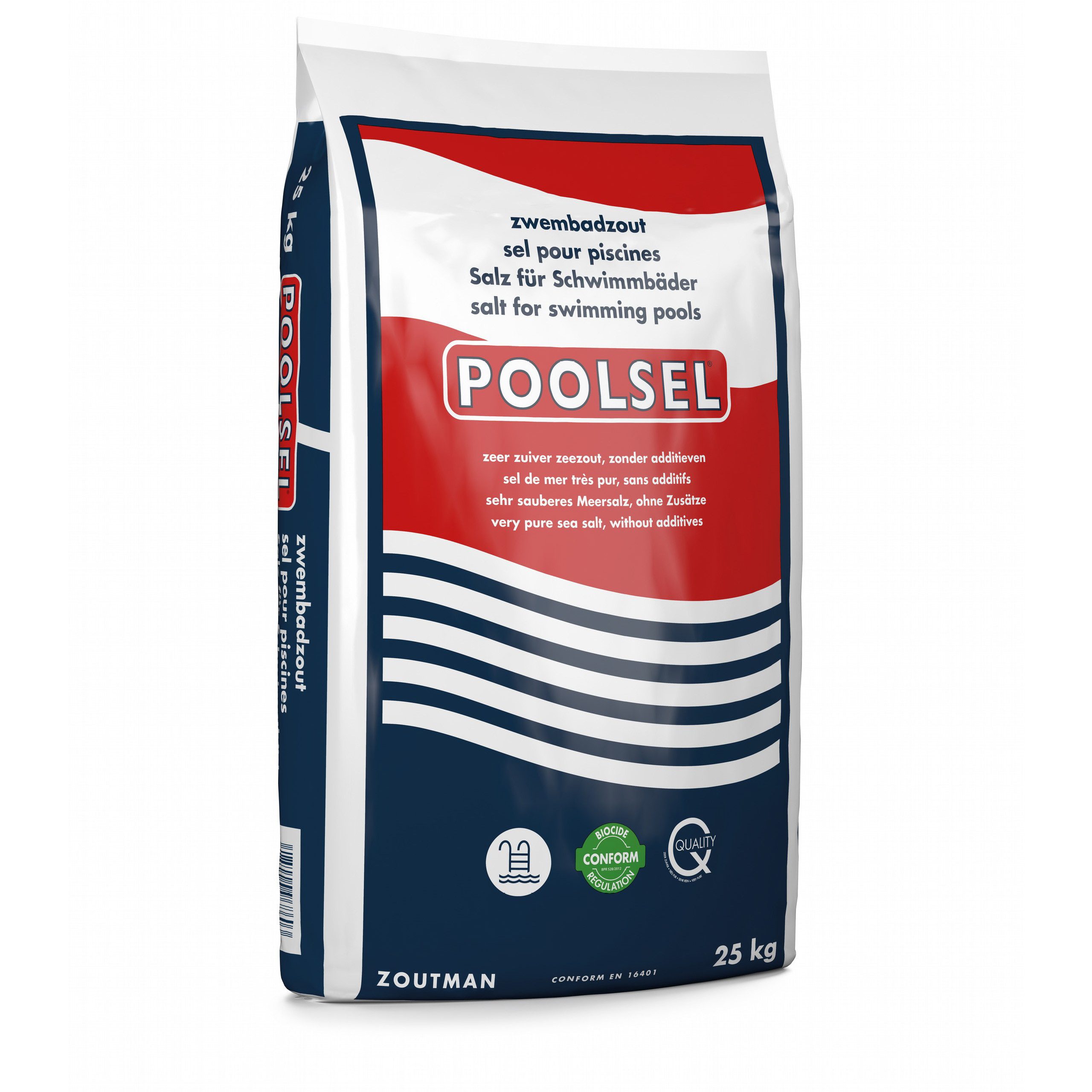Zoutman Industries Poolpflege 6 x 25 kg POOLSEL Meersalz für Salzwasserpools, Hochreines Salz für Salzelektrolyse-Anlagen
