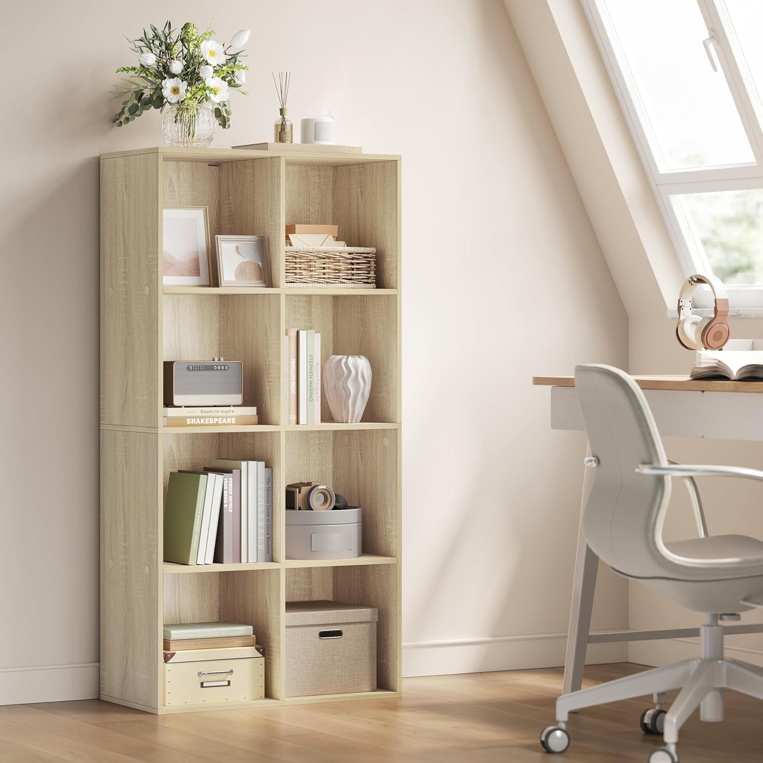 Woltu Bücherregal, 1-tlg., Büroregal Aktenschrank, MDF, 8 Fächer günstig online kaufen