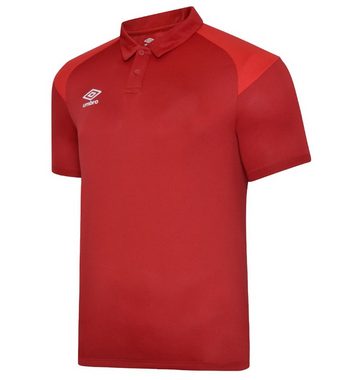 Umbro Rundhalsshirt umbro Poly Polo Herren Polohemd Sport-Shirt mit kontrastfarbener Schulterpartie 65293U-1IY Golf-Shirt Rot