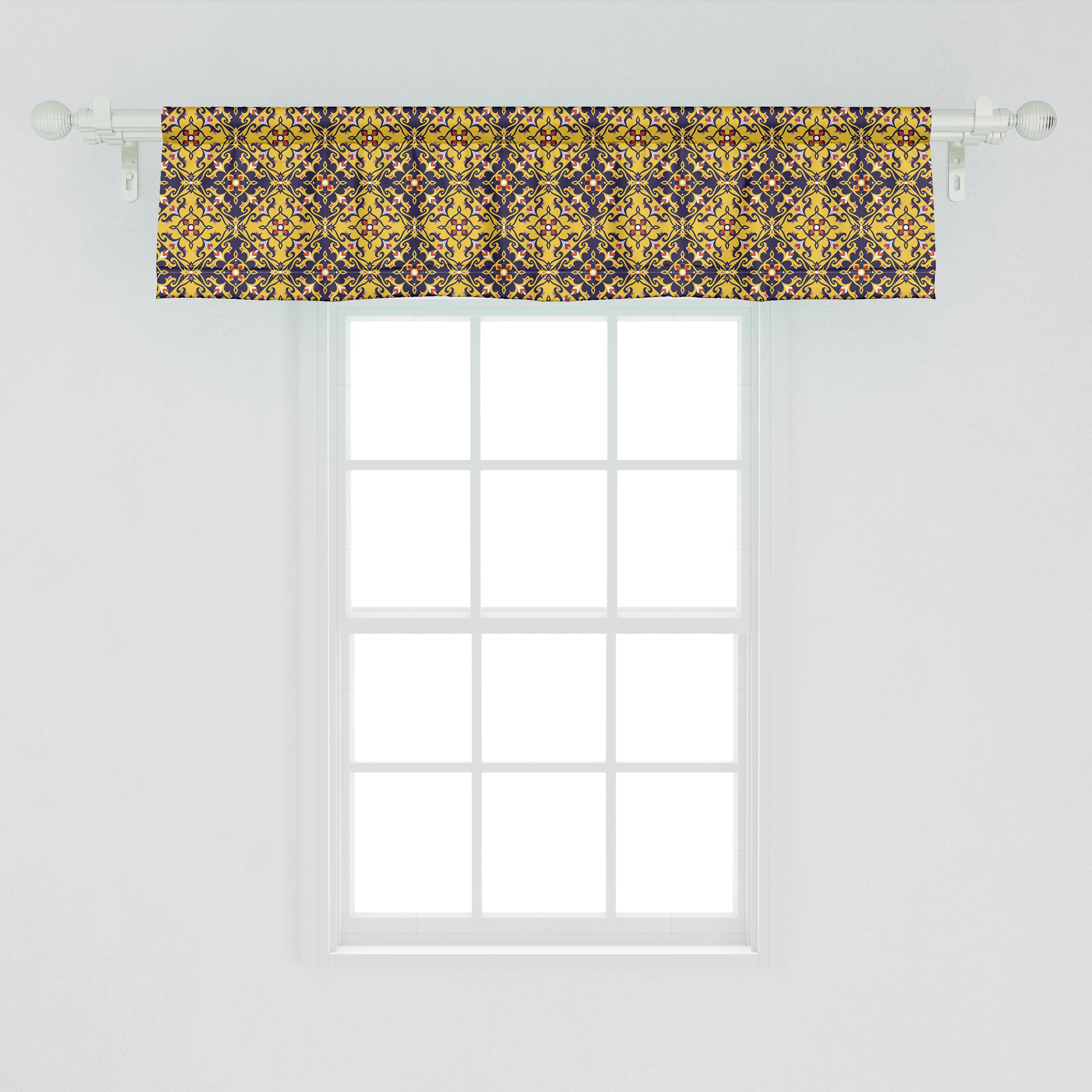 Küche Mosaik Motiv Oriental Abakuhaus, Volant Vorhang Scheibengardine Dekor Stangentasche, Fliesen Schlafzimmer Flower mit für Microfaser,