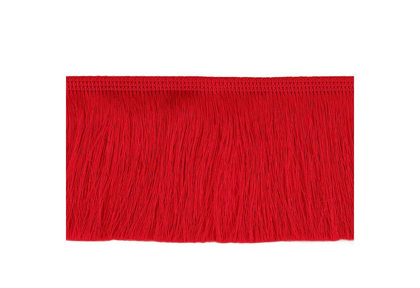 Thumbnail - maDDma Webband Fransenborte ab 1m Meterware 90mm Quastenborte Zierborte Borte, rot