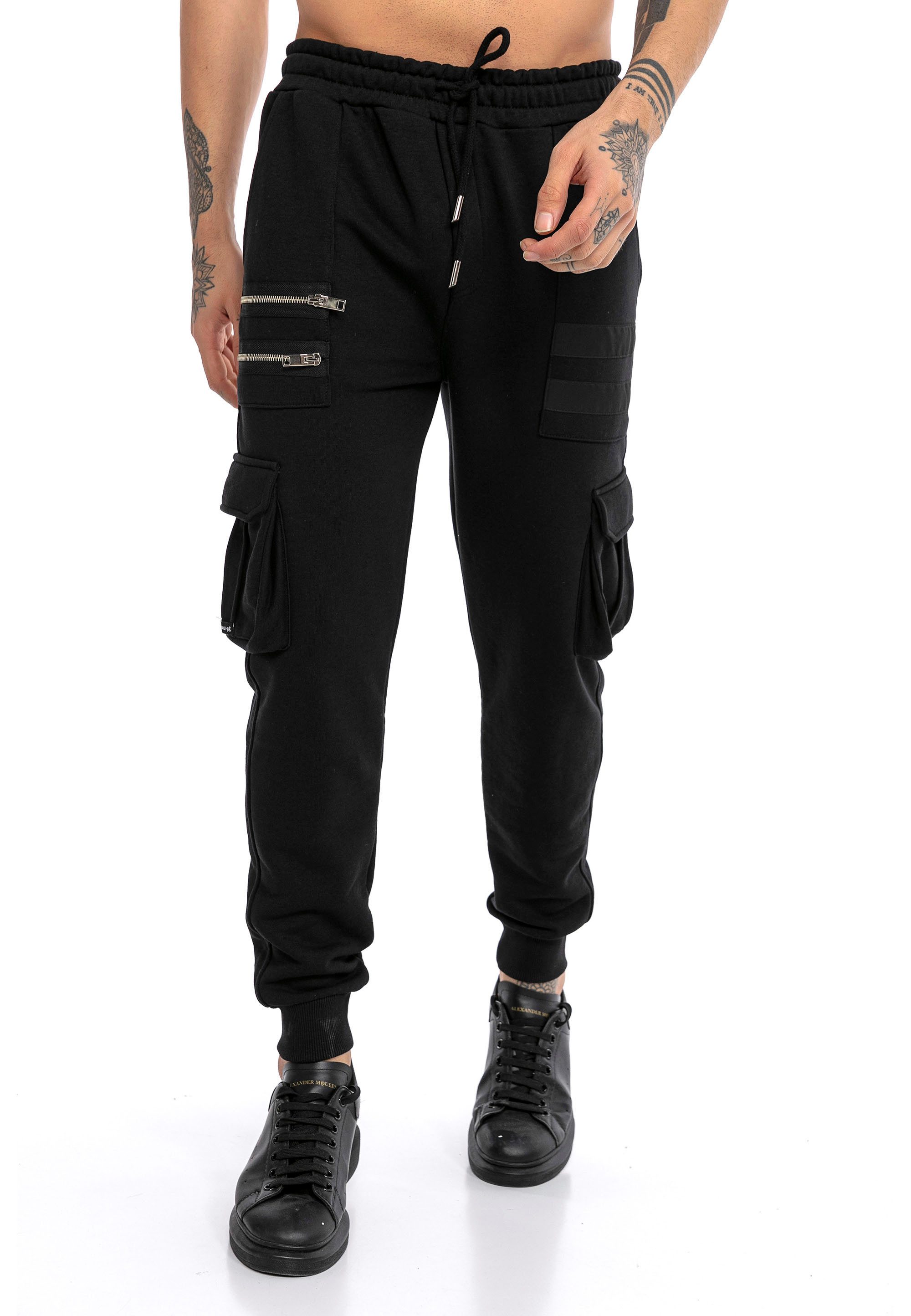 RedBridge Jogginghose im Cargo Design - Bequeme Passform mit Zipper Details günstig online kaufen