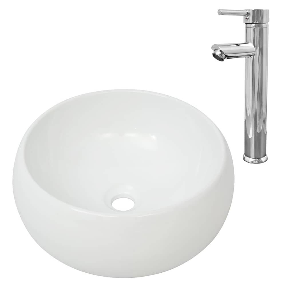 vidaXL Waschbecken 400 x 160 mm Waschbecken Badezimmer Aufsatzwaschbecken Bad mit Mischba