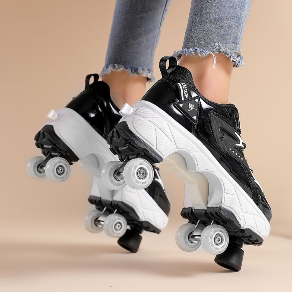 Mit und Erwachsene abnehmbarer HUSKSWARE schwarz trendige Kinder Bremse), (großes Allrad, für Rollschuhe, deformierte Rollschuhe,Rollschuhe