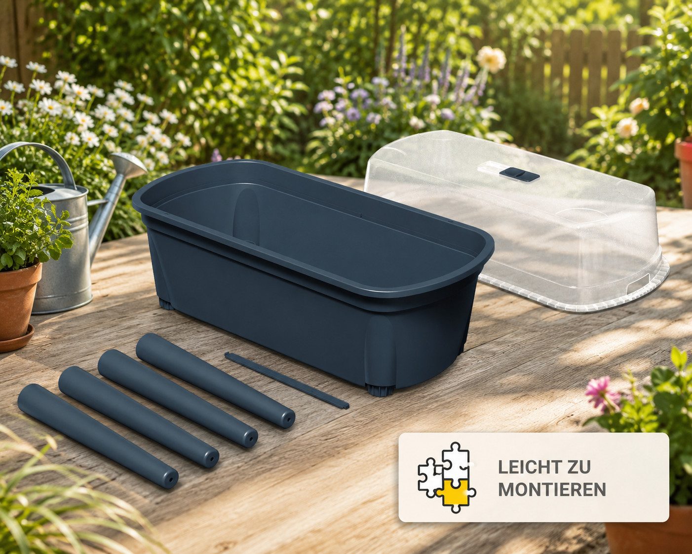 ONDIS24 Hochbeet Hochbeet Valentina Frühbeet Gewächshaus Pflanzbeet Anthrazit (2 St) – Bild 5 von 5