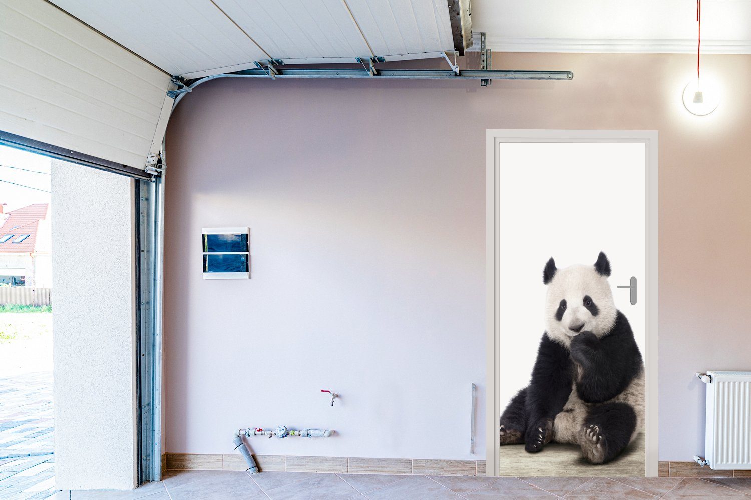 MuchoWow Türtapete Panda 75x205 bedruckt, St), cm - Fototapete Matt, (1 - Pandabär, Türaufkleber, - Mädchen - für Jungen Tiere Tür
