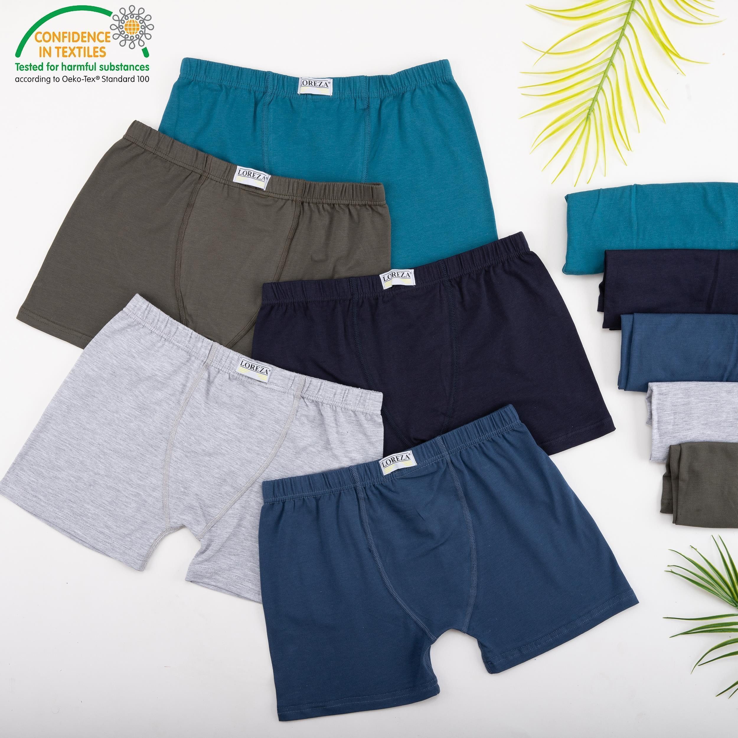 LOREZA Boxershorts 10er Pack Jungen Boxershorts - Basics- 92-170 (Set, 10-St)