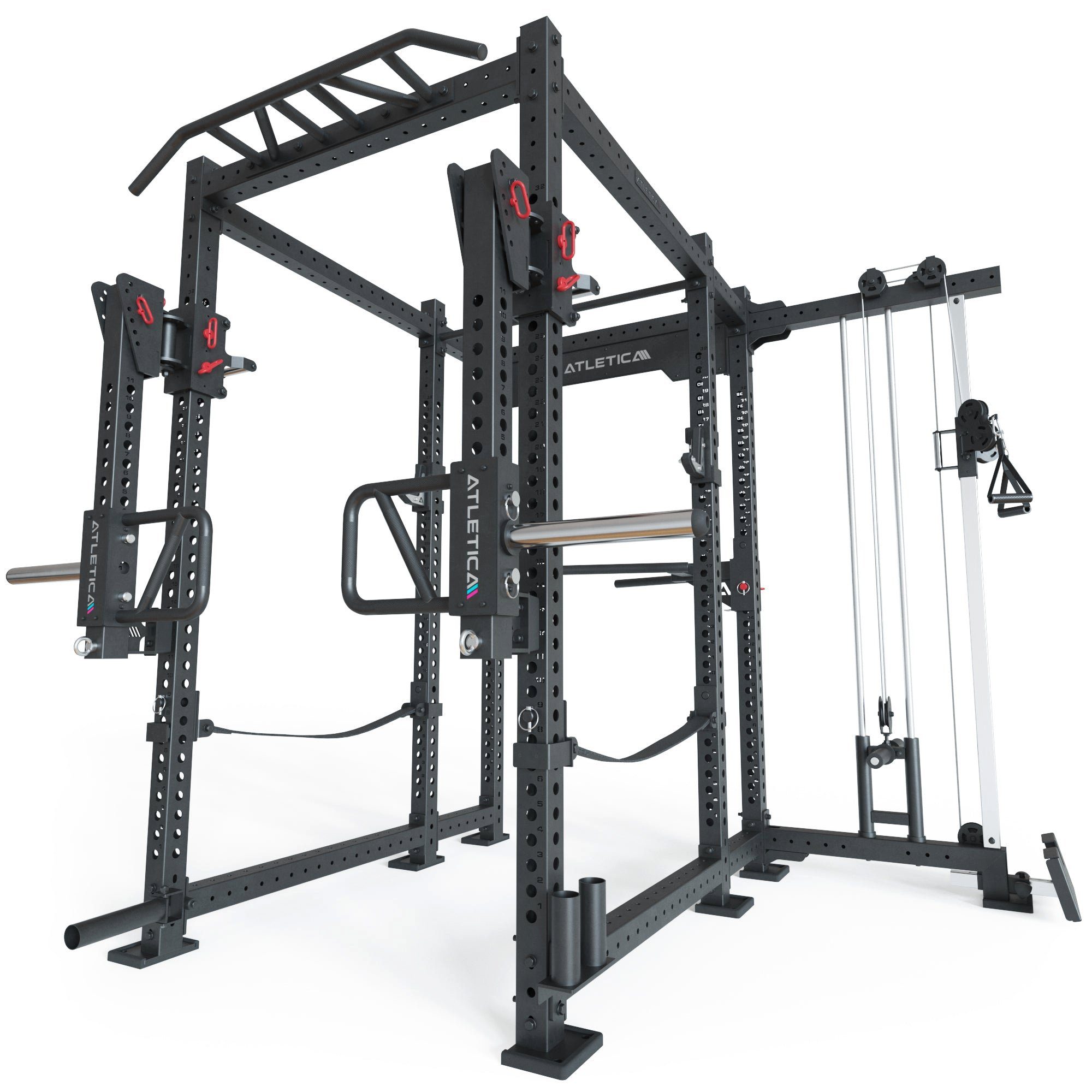 ATLETICA Power Rack R8-Sentinel Power Rack Plate Loaded Cable Rack black