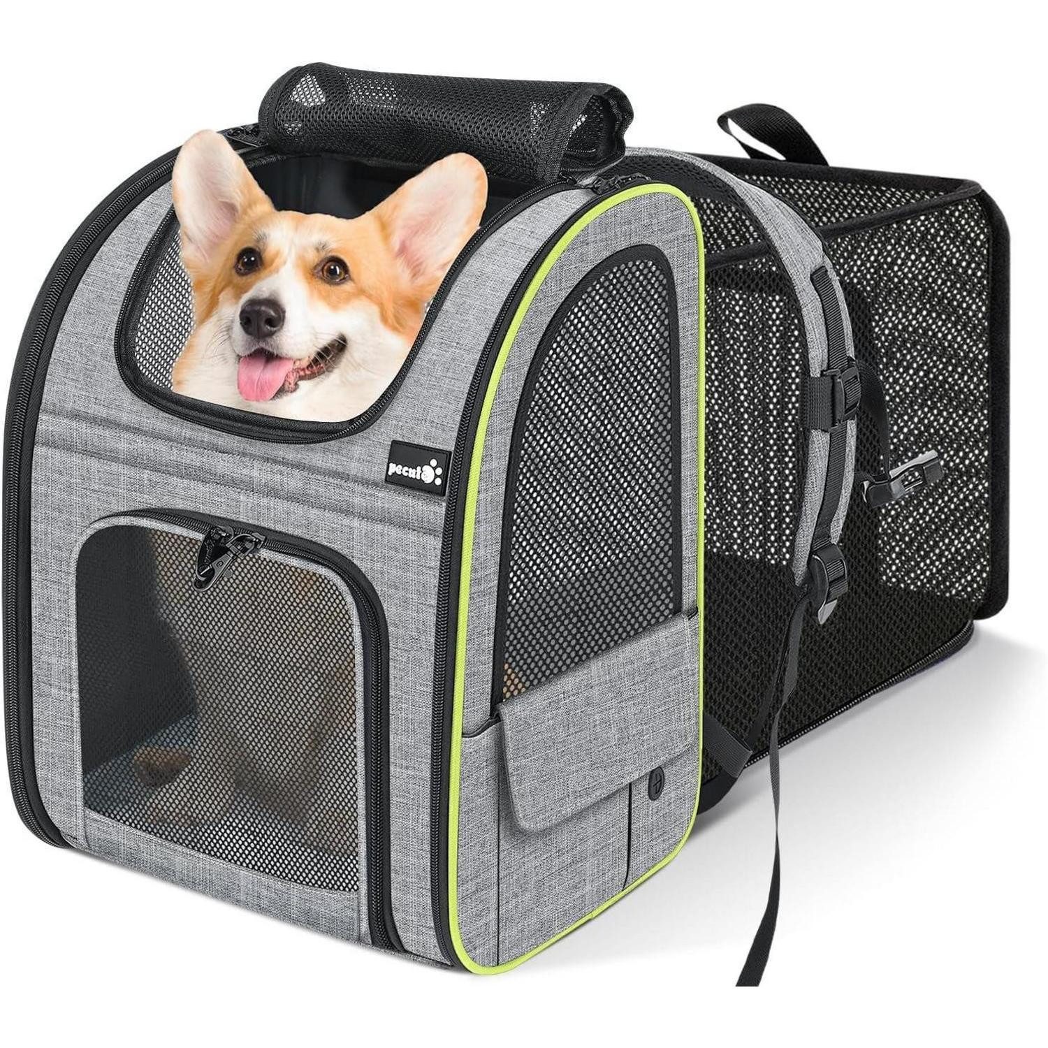 LuxusKollektion Tiertransporttasche Hunderucksack Erweiterbar Faltbar Katzenrucksack Anti-offener