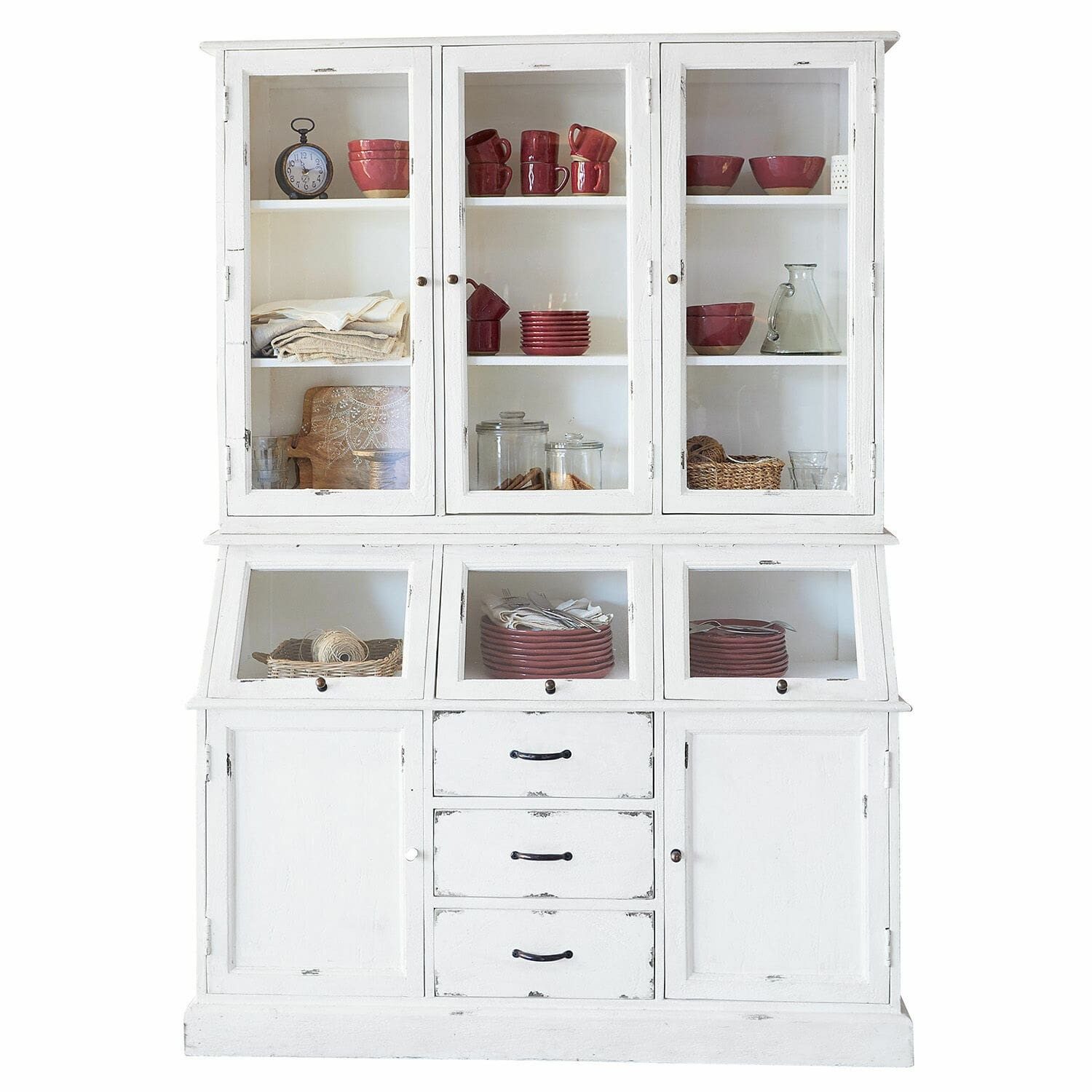 Mirabeau Hochschrank Schrank Bolquère antikweiß