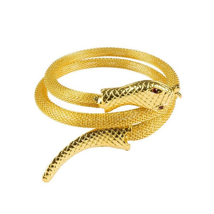Widdmann Kostüm Schlangenarmband Schönes goldenes Armband im Schlangendesign