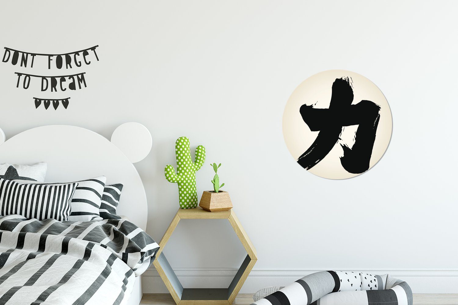 (1 Tapetenkreis MuchoWow Chinesisches für Rund, Tapetenaufkleber, Wandsticker Zeichen St), für Wohnzimmer Stärke Kinderzimmer,