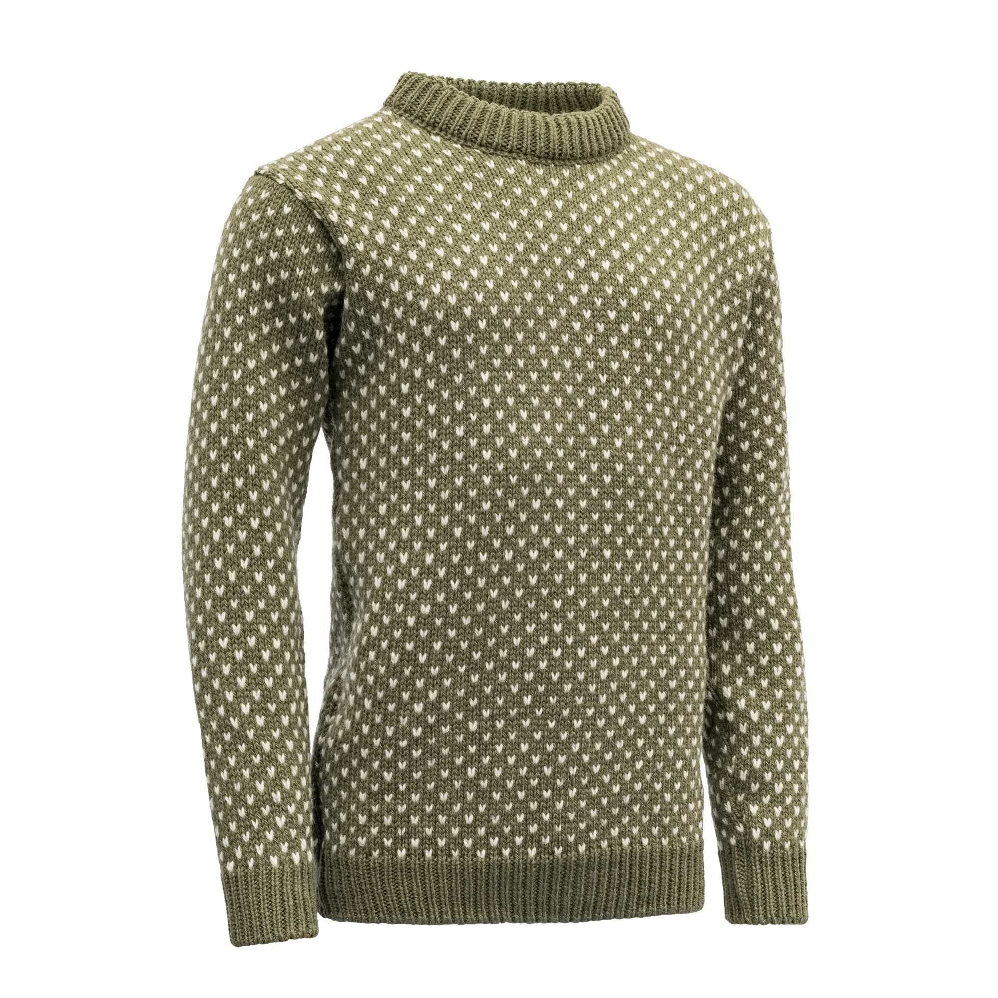 Wool Sweater Nordsjo Sweater olivgrün Devold Fleecepullover Devold