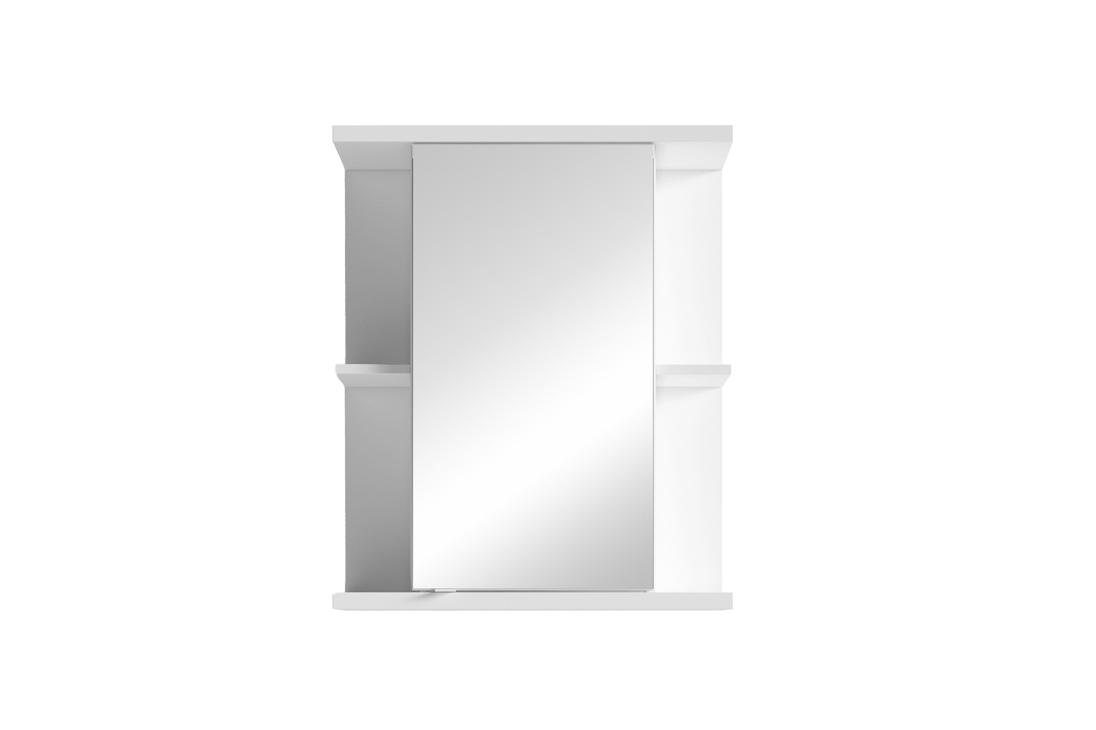 3 Anthrazit, Weiß mit NEBRASKA 4 Fächer offene / oder verdeckte byLIVING Spiegelschrank Spiegeltür (in Eiche-Optik, Fächer)
