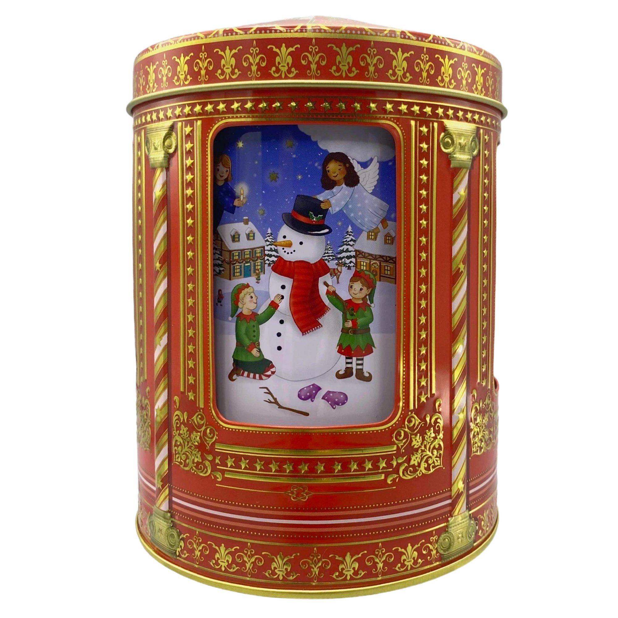 MediMuc Türdose Rot 1,3l - Weihnachtsdose, Keksdose Lebensmittelecht 20,5x11x5,8cm
