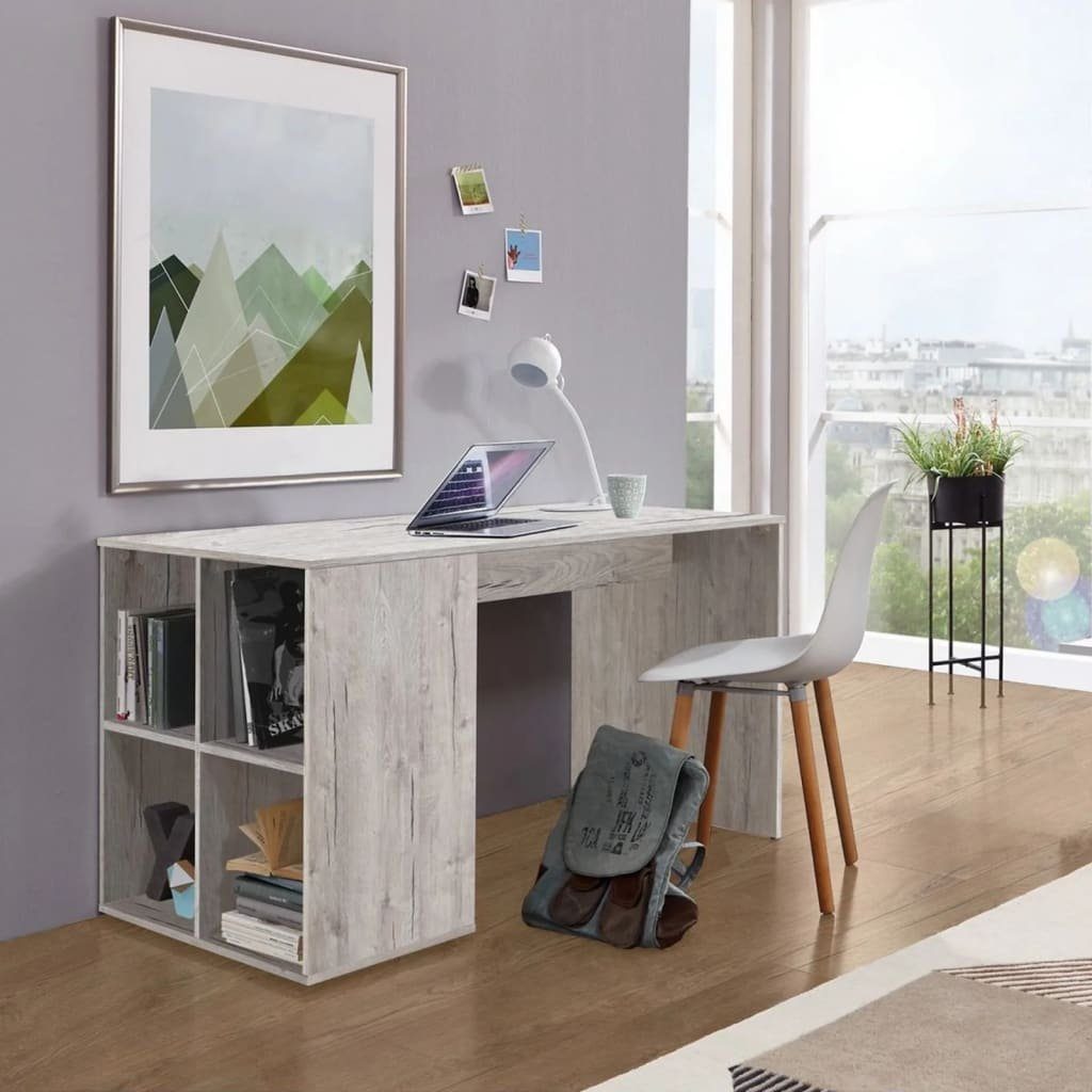 FMD Schreibtisch Schreibtisch mit Regal 117×73×75 cm Sandeiche Sandeiche | Sandeiche