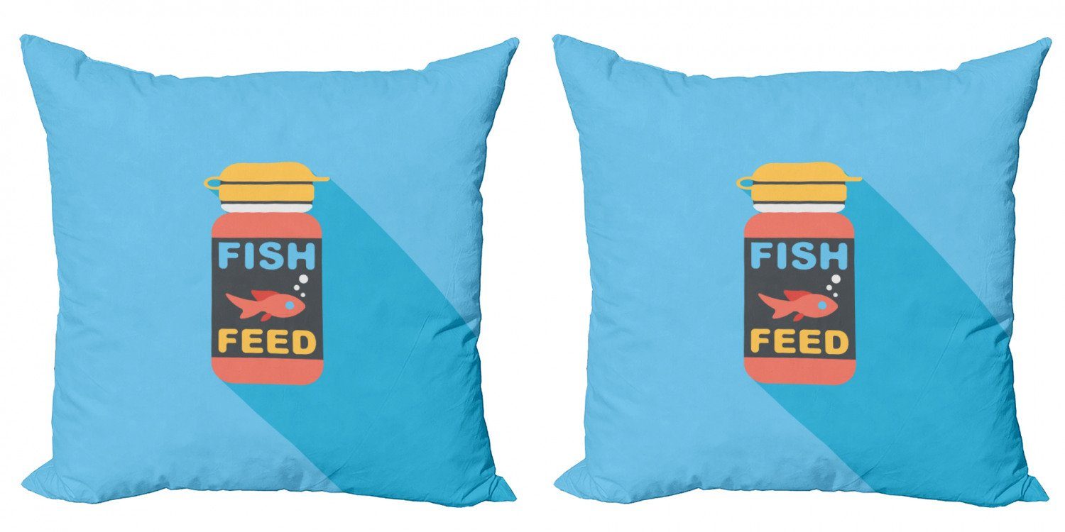 Kissenbezüge Modern Accent Doppelseitiger Digitaldruck, Abakuhaus (2 Stück), Goldfisch Haustier-Fisch-Feed-Wohnung