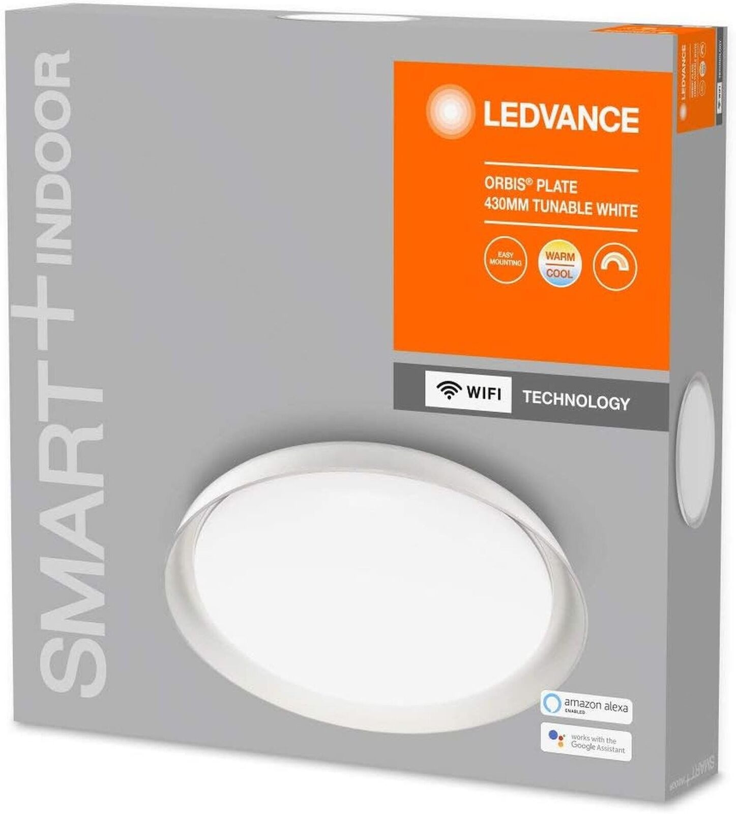 Ledvance LED Deckenleuchte Orbis Plate 430mm Smart LED Wandlampe WiFi Wandleuchte 24W, LED fest integriert, 3000…6500 K, 3.000…6.500 K, IP20, Tunable White, Weiss