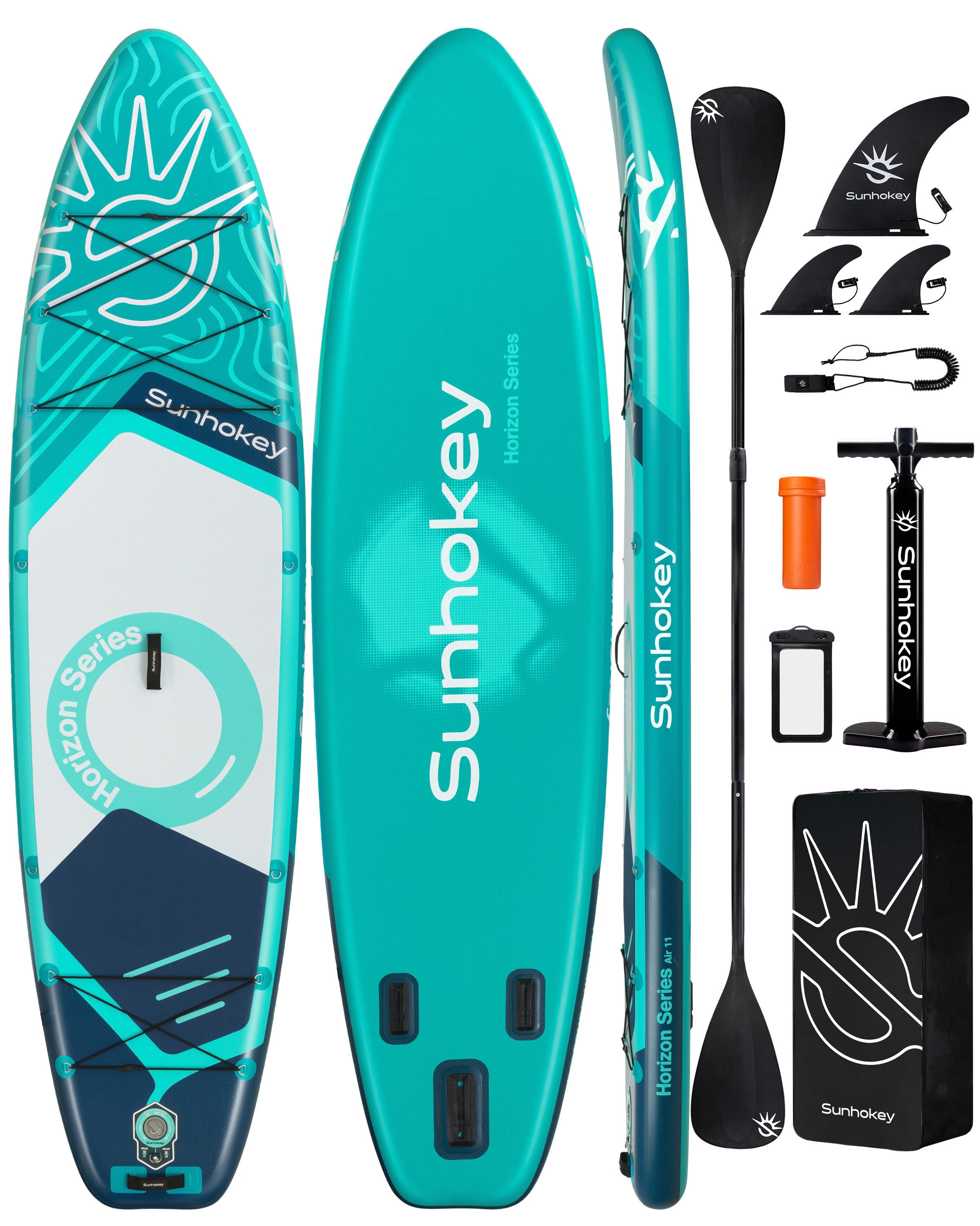 COIL SUP-Board Aufblasbares SUP Board Set – Stand Up Komplettset, (Set, mit Paddel, mit Pumpe), wasserdichte Handytasche, Stabil, Leicht, Zubehör