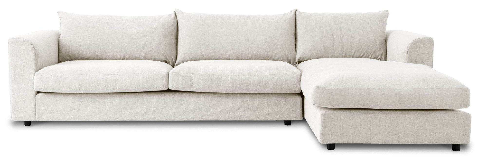 LeGer Home by Lena Gercke Ecksofa Avelina, Breite 297 cm, in Cord- und Chenille- Stoff, Rückenkissen mit Federn
