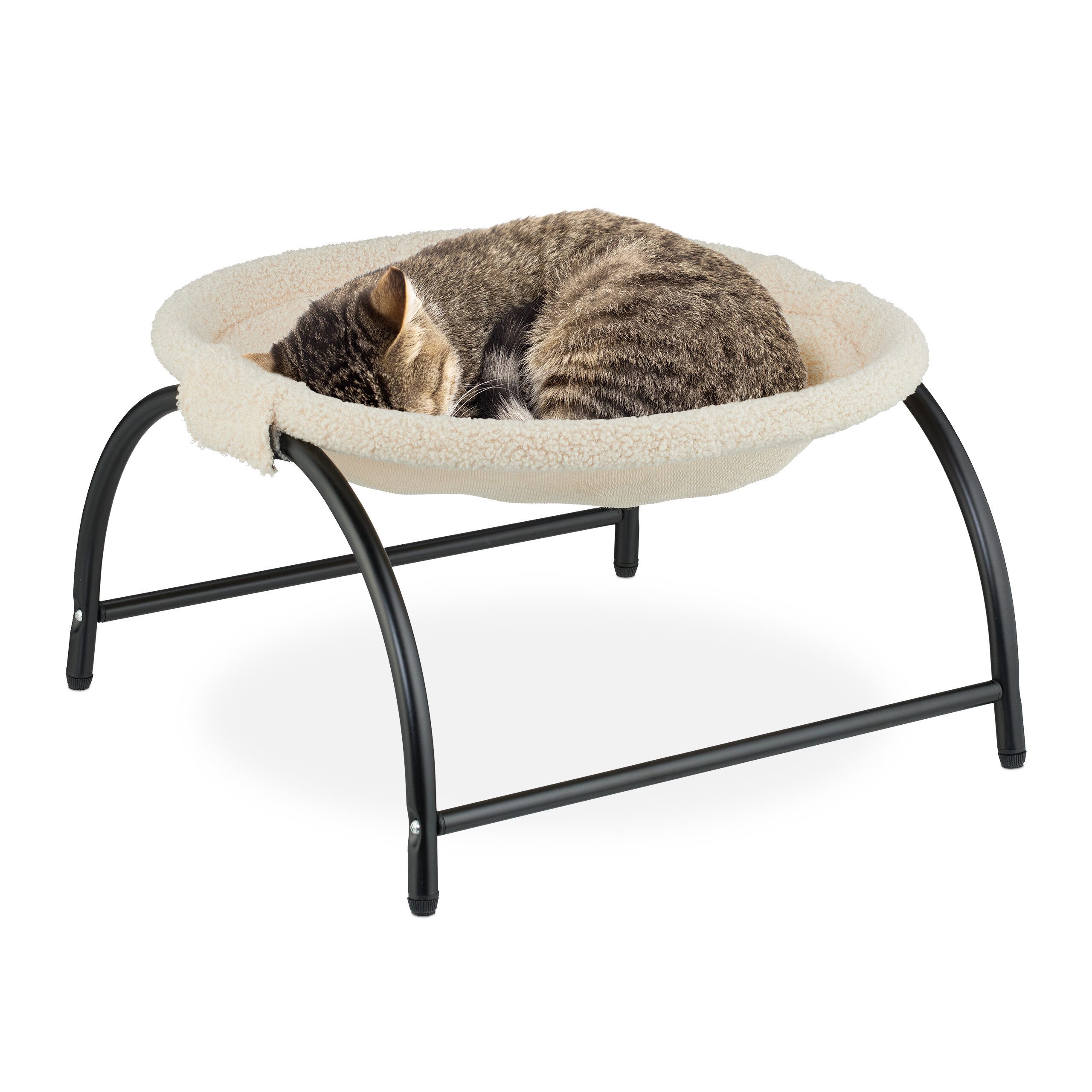 relaxdays Katzen-Hängematte Stehende Katzenhängematte mit Plüsch, günstig online kaufen
