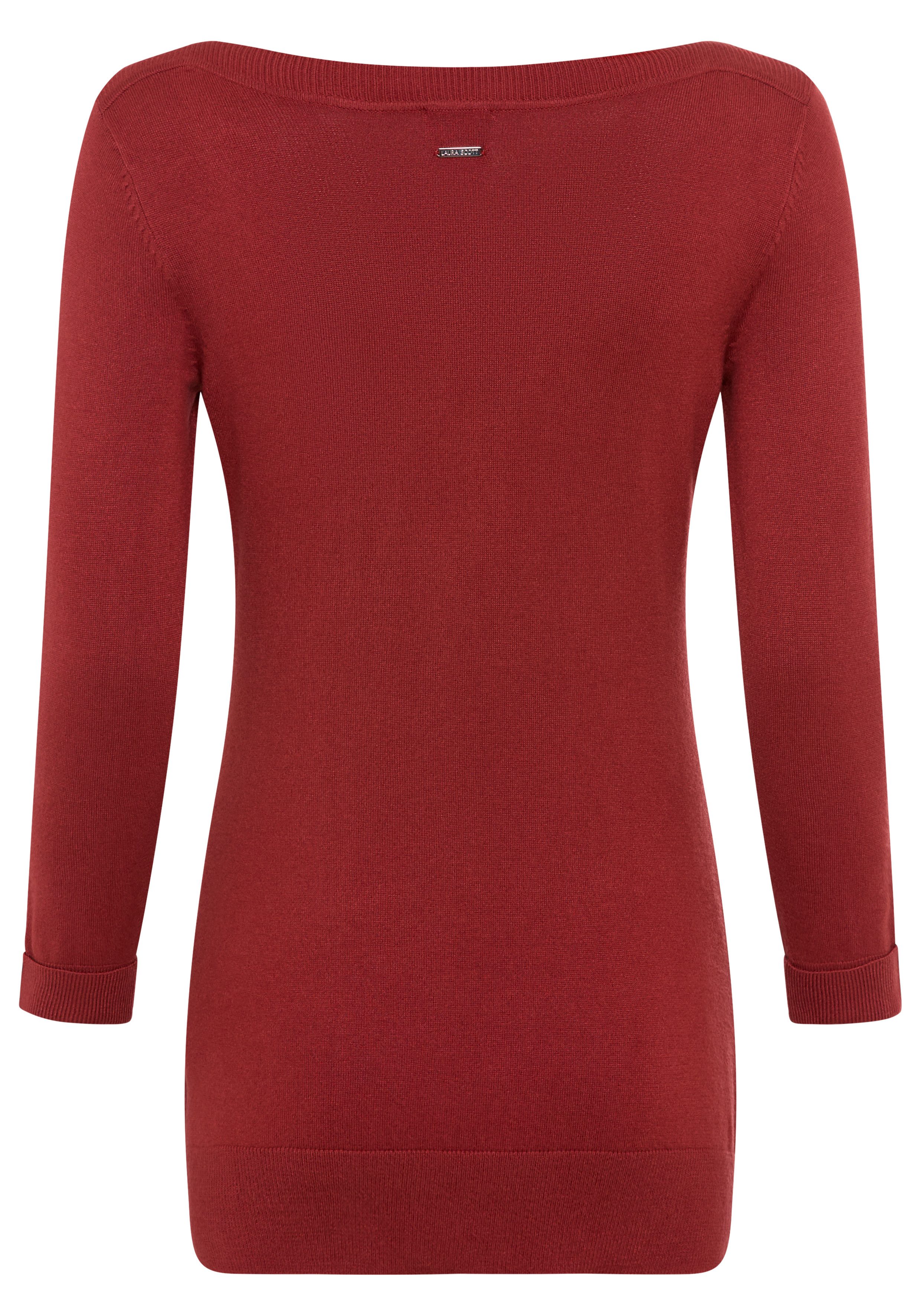 Laura Scott 3/4 Arm-Pullover leichter Übergangspullover mit Knopfdetail
