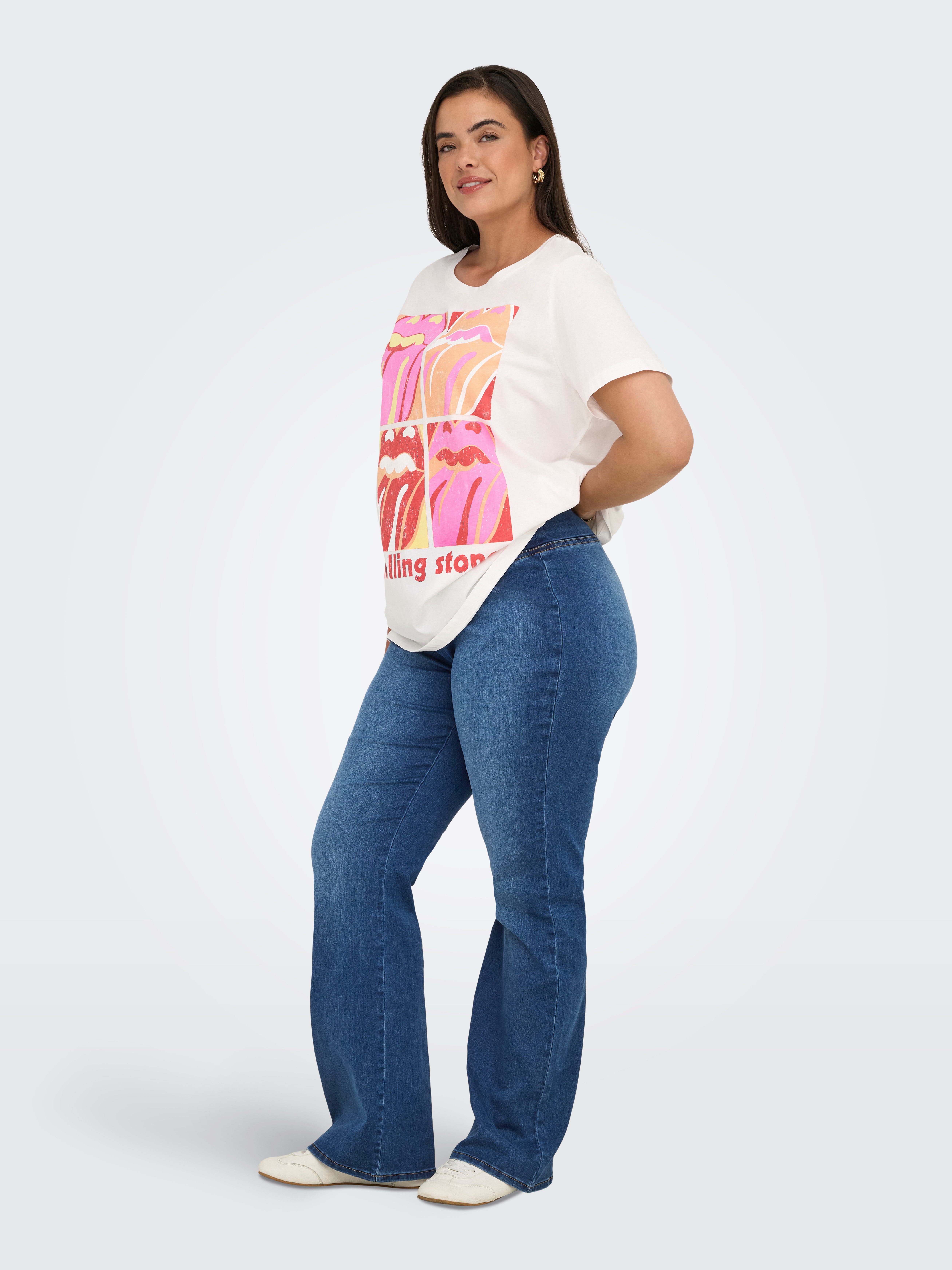 ONLY CARMAKOMA Jeansleggings CARROYAL MID WAIST FLARED LEGGING