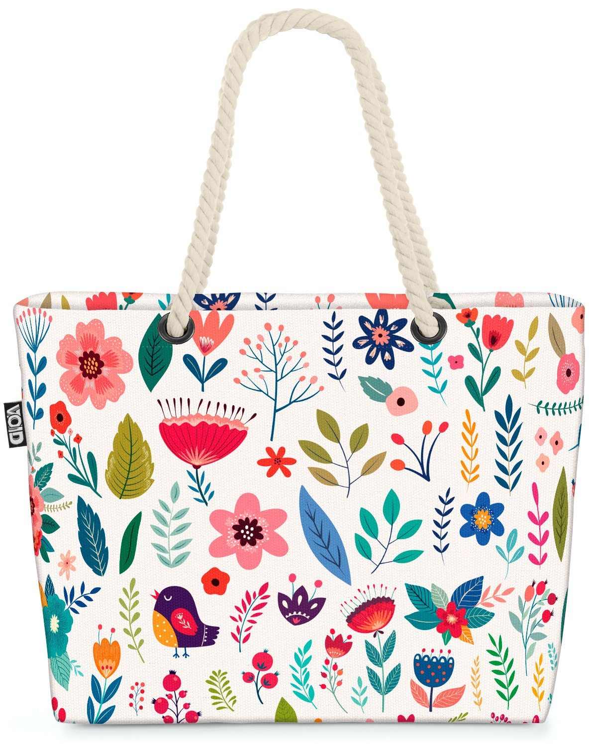 Blum Strandtasche grafisch grafisch floral VOID Blumenmuster (1-tlg), Blumenmuster Blüten Blüten