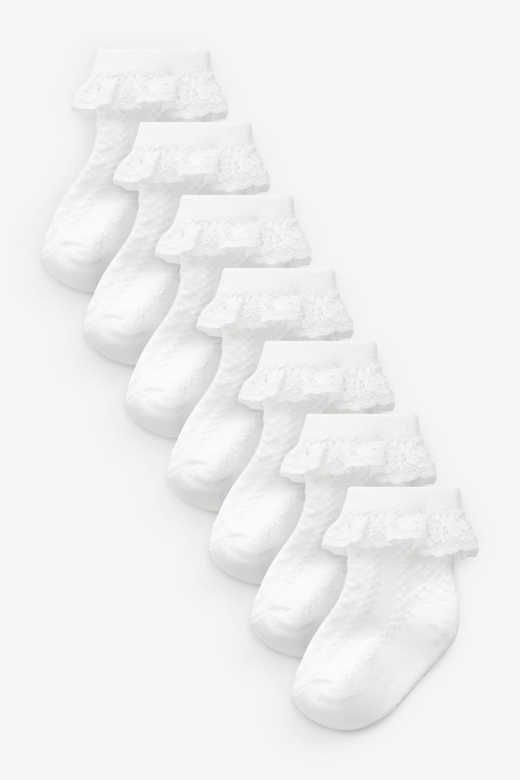 Kurzsocken Baby Socken mit Spitze im 7er-Pack